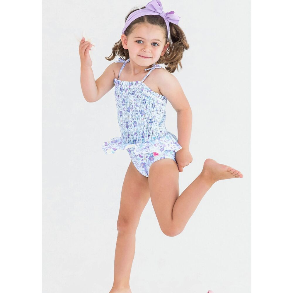 RuffleButts Kids' Fairytale Peplum One-Piece Swimsuit - 4T
